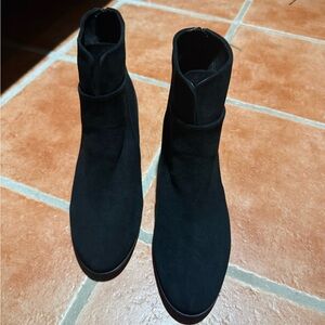 Vaneli Black Suede Ankle Boots